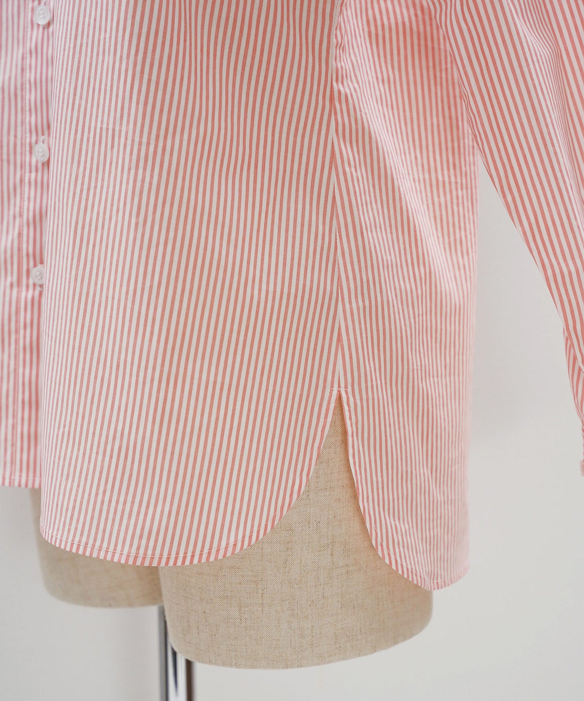 長袖 シャツ ピンク ストライプ 通勤 ベーシック ジョイントスペース