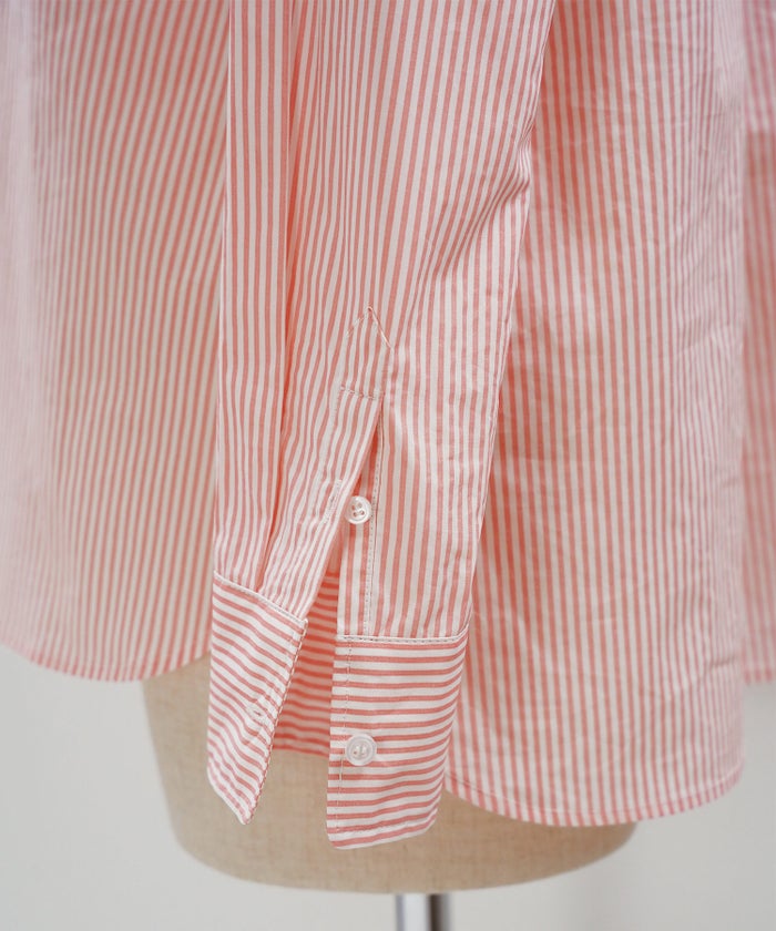 長袖 シャツ ピンク ストライプ 通勤 ベーシック ジョイントスペース