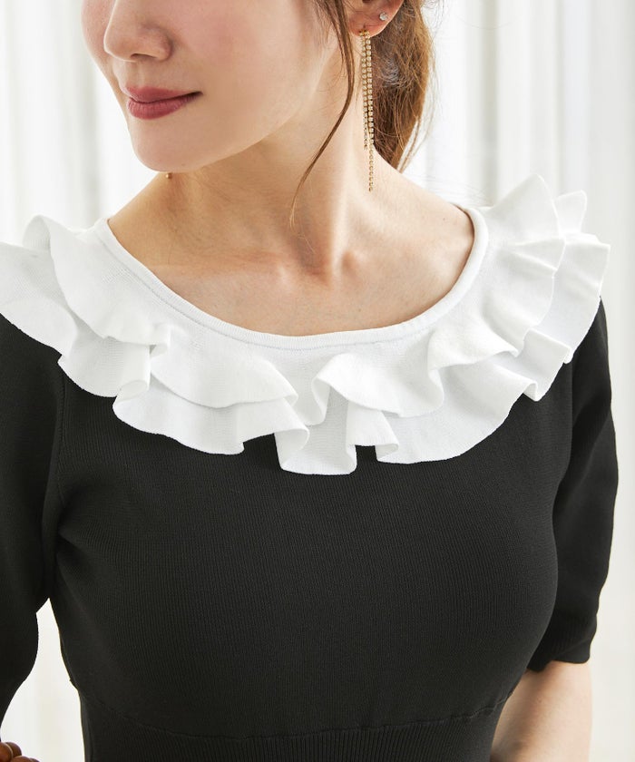 手洗い可 上品 きれいめ 大人カジュアル フェニミン 白黒 レディース オフィス 春夏 大人可愛い ジョイントスペース