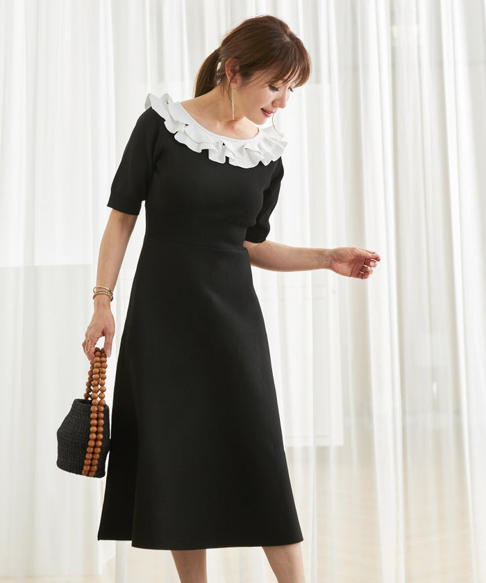 手洗い可 上品 きれいめ 大人カジュアル フェニミン 白黒 レディース オフィス 春夏 大人可愛い ジョイントスペース