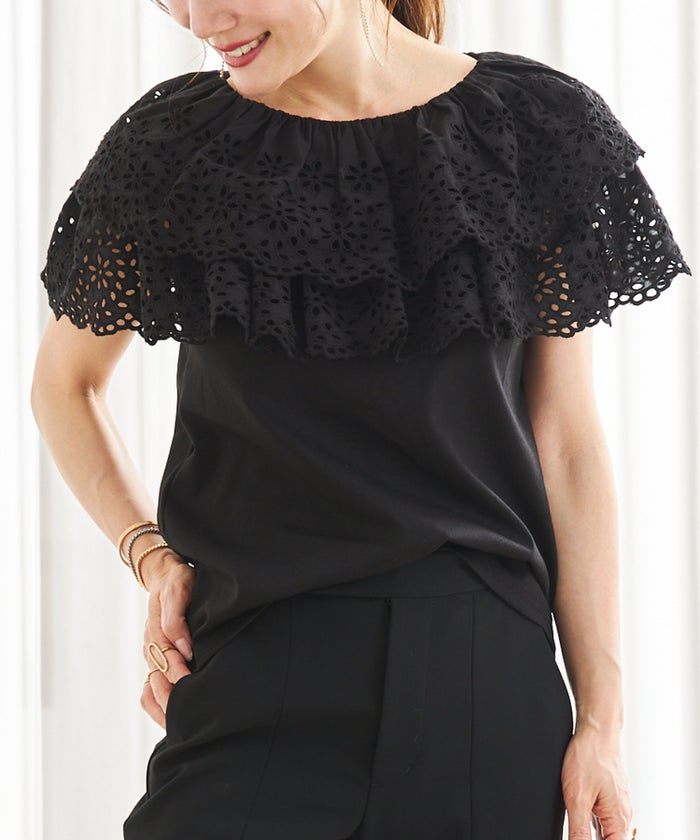 手洗い可 トップス 上品 かわいい 大人カジュアル きれいめ フェニミン おすすめ 白黒 夏 ジョイントスペース