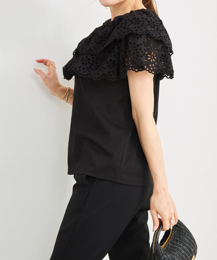 手洗い可 トップス 上品 かわいい 大人カジュアル きれいめ フェニミン おすすめ 白黒 夏 ジョイントスペース