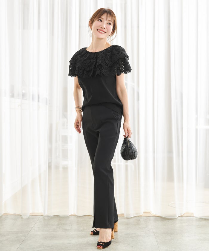 手洗い可 トップス 上品 かわいい 大人カジュアル きれいめ フェニミン おすすめ 白黒 夏 ジョイントスペース