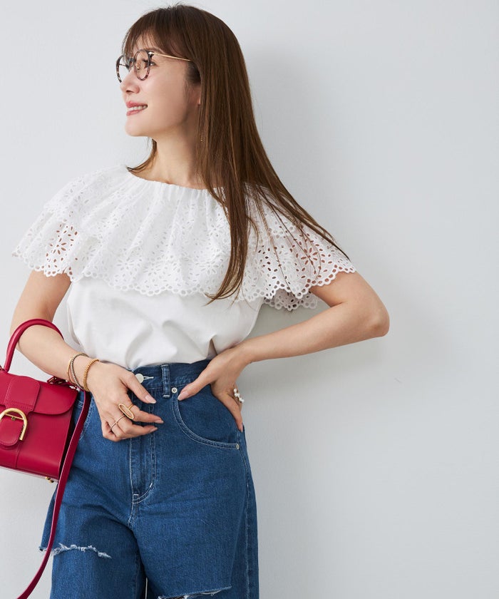 手洗い可 トップス 上品 かわいい 大人カジュアル きれいめ フェニミン おすすめ 白黒 夏 ジョイントスペース