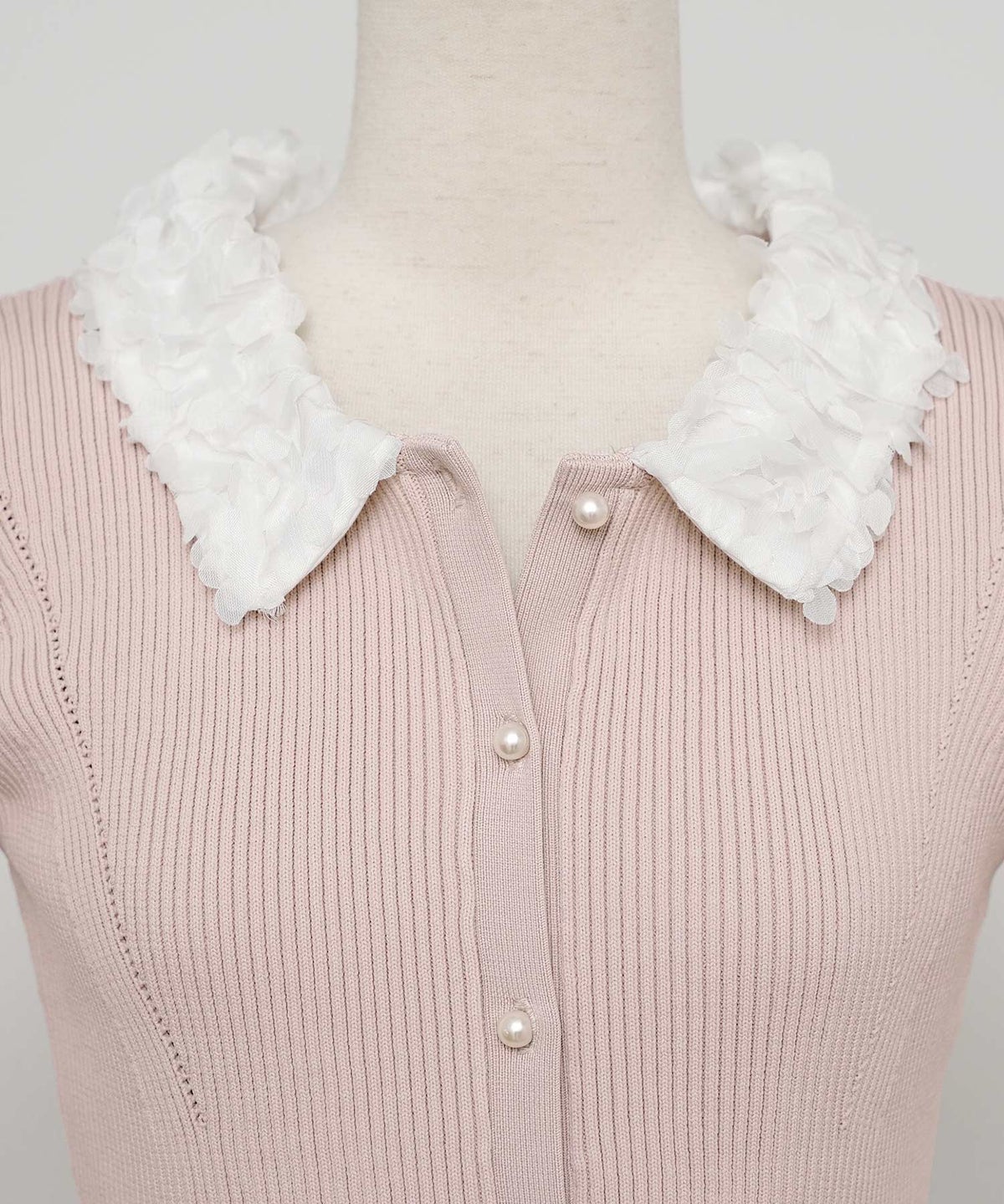 ニット トップス ペプラム 花 花襟 フラワー 春 秋 きれいめ カジュアル 上品 配色 夏 半袖 映え お出かけ 妊婦 新ママ 産後服 