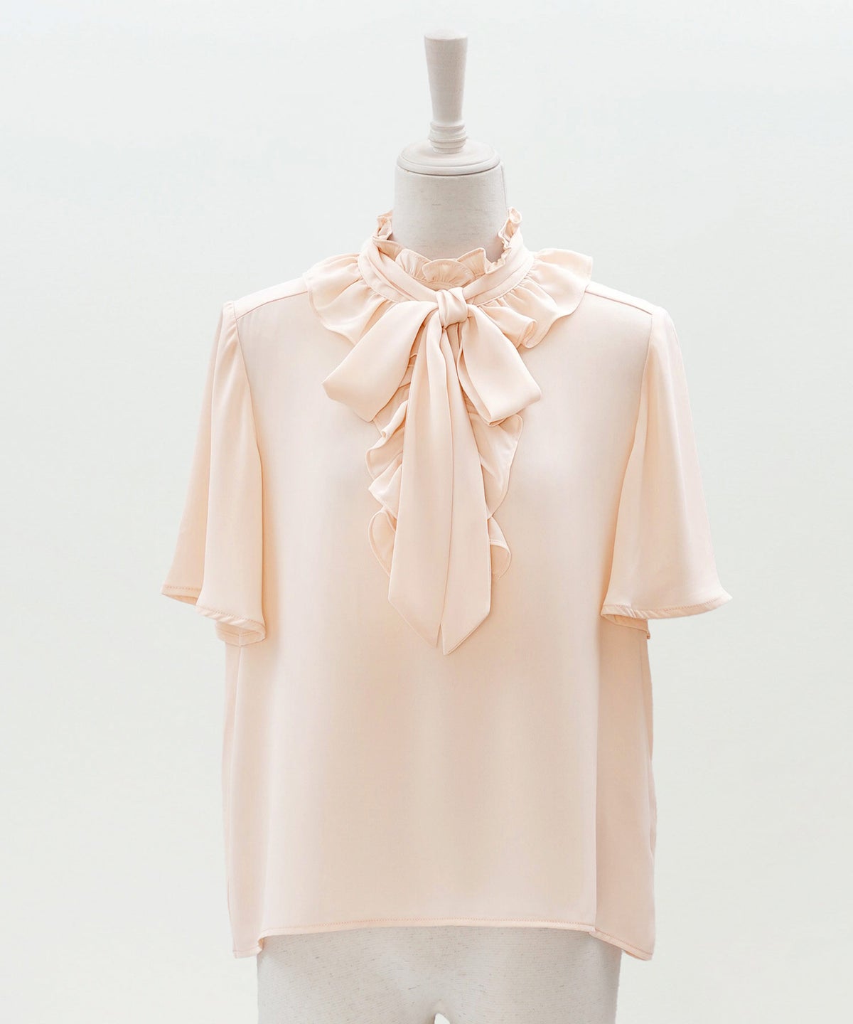 ブラウス ピンク フレア袖 フリル ボウタイ ジョイントスペース