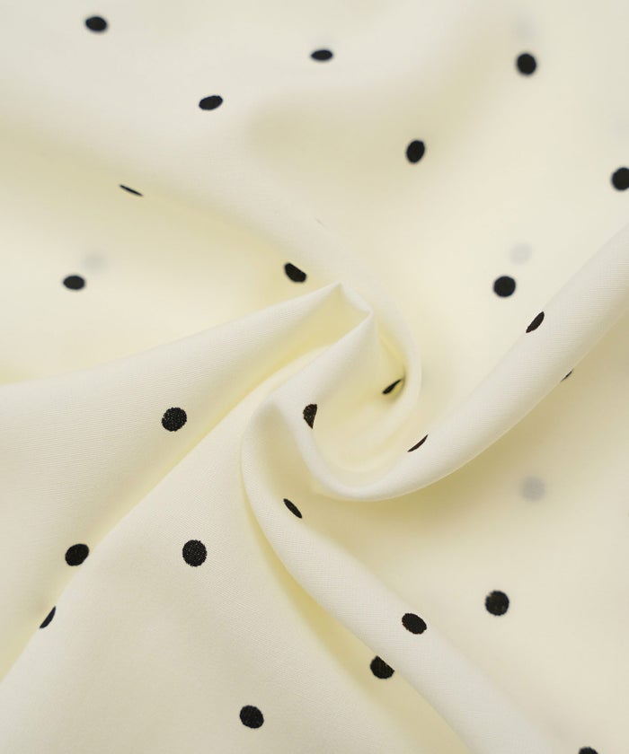 ブラウス アイボリー ドット フレア袖 フリル ボウタイ ジョイントスペース