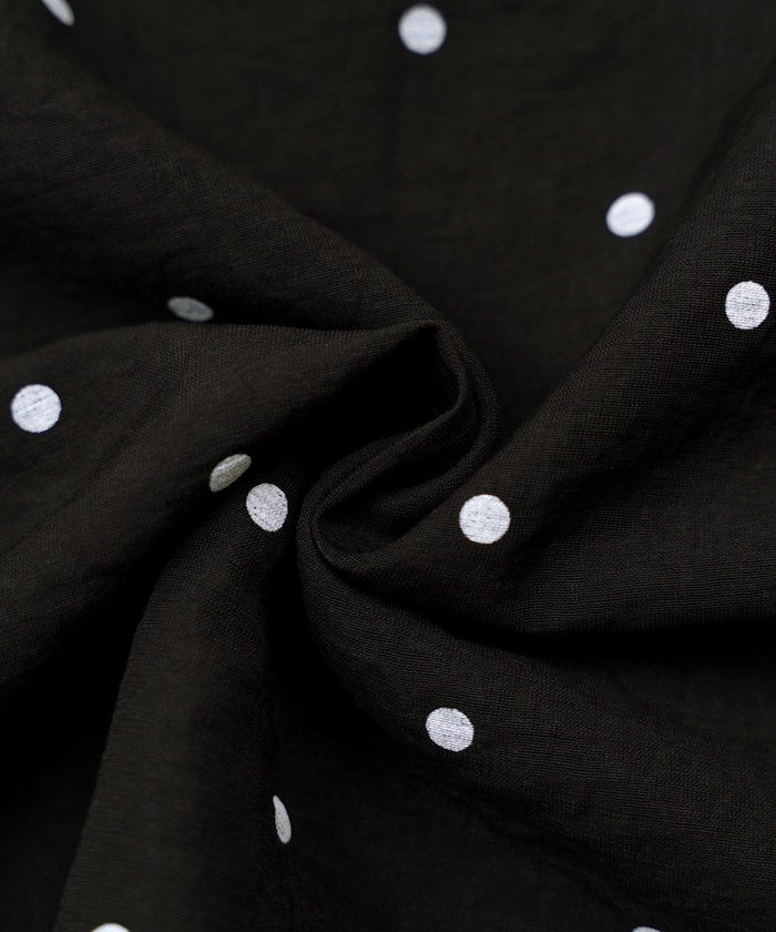 ブラウス ブラック ドット フレア袖 フリル ボウタイ ジョイントスペース