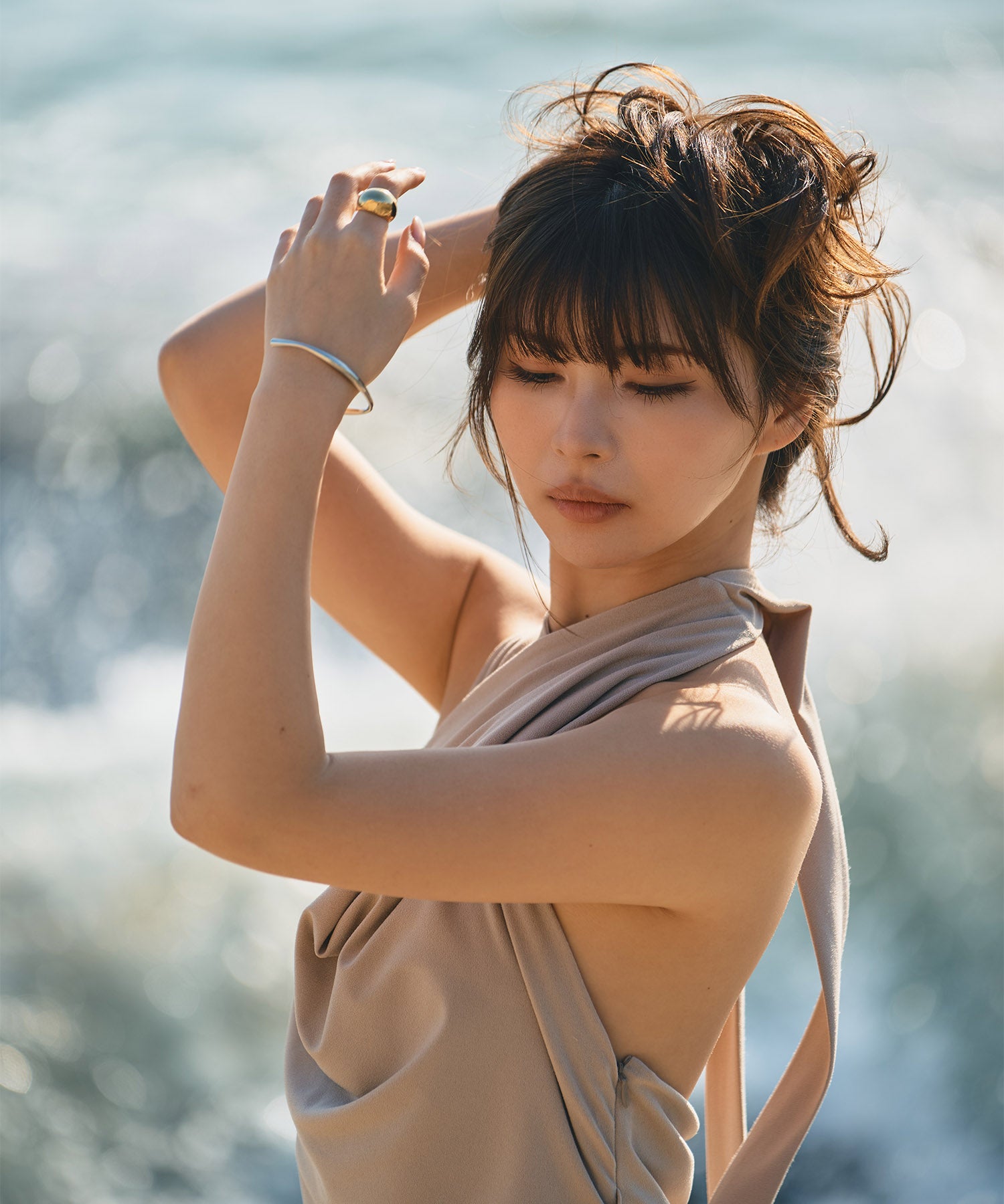 Looking Back One & Two セット 2WAY ホルター＆ドレープ バックオープン ワンピース KINO THE KEI 全2