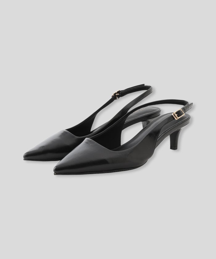 パンプス ミュール ミュールパンプス バックストラップパンプス スクエアトゥパンプス ローヒールパンプス ミドルヒール きれいめシューズ オリジナル ポインテッドトゥ ミュール KINO THE KEI