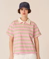 トップス/襟付き/マルチボーダー 半袖 ポロシャツ TINA：JOJUN
