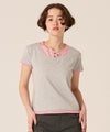 カットソー/Tシャツ/レイヤード風 半袖 Tシャツ TINA：JOJUN
