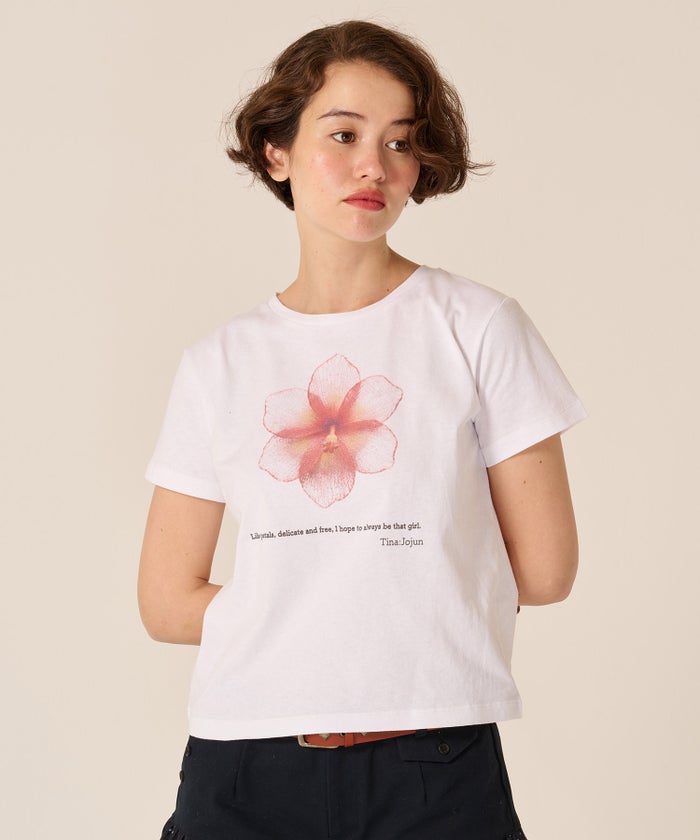 Tシャツ/カットソー/オリジナル/コンパクト プリント 半袖Tシャツ TINA：JOJUN 