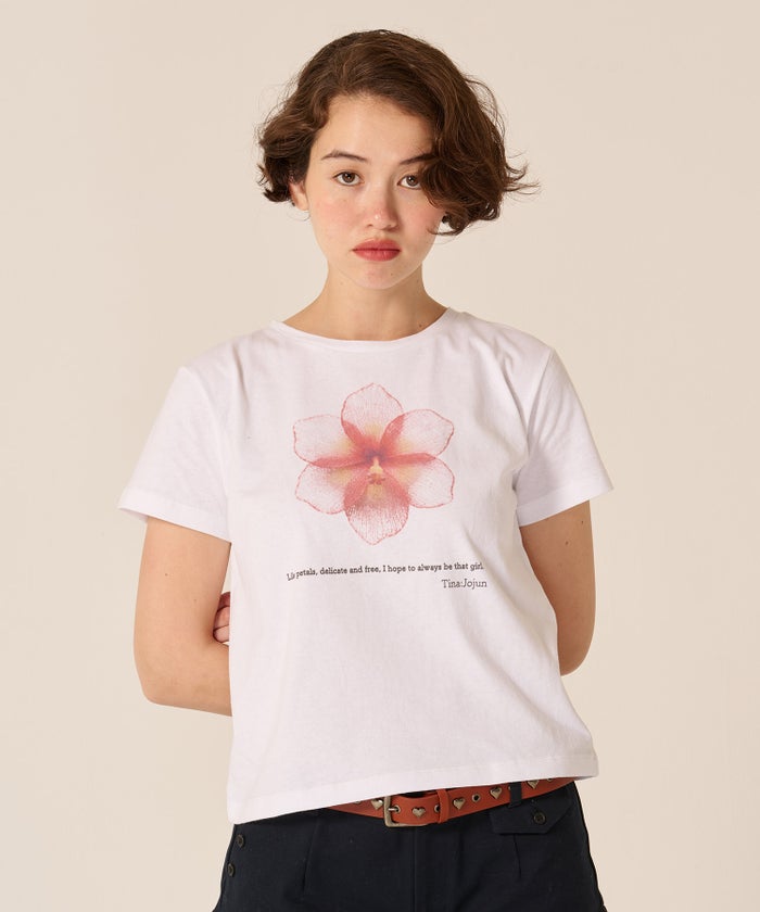 Tシャツ/カットソー/オリジナル/コンパクト プリント 半袖Tシャツ TINA：JOJUN 