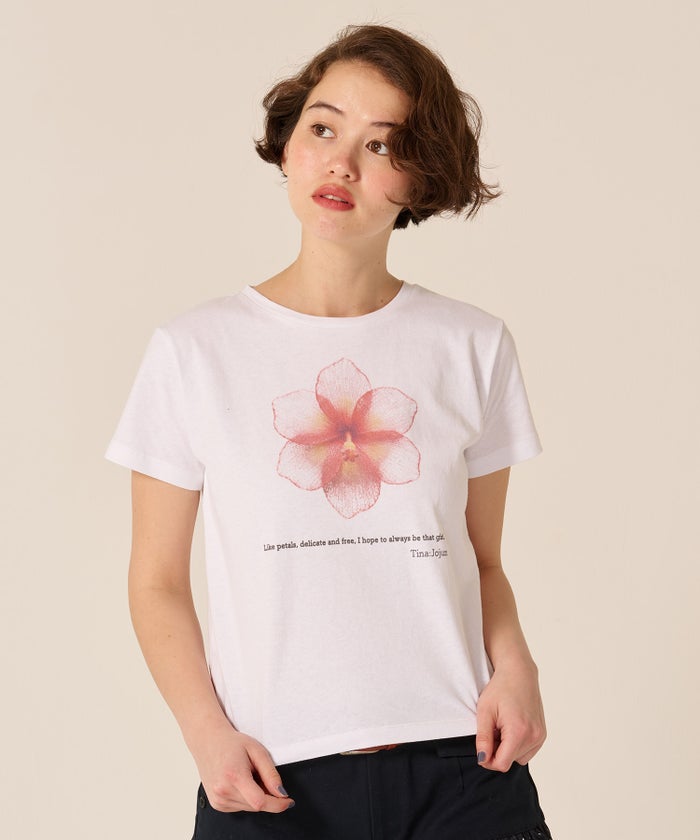 Tシャツ/カットソー/オリジナル/コンパクト プリント 半袖Tシャツ TINA：JOJUN 