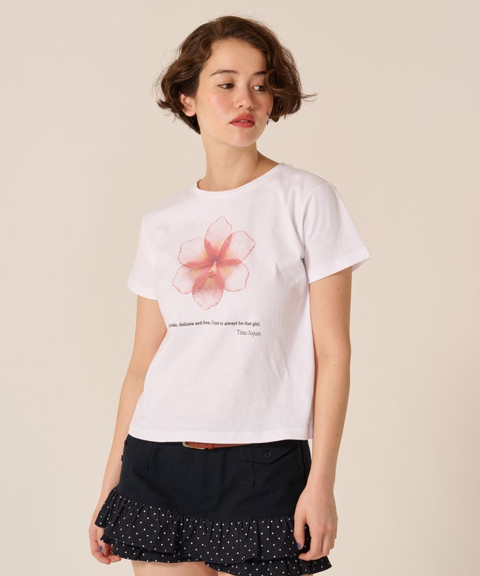 Tシャツ/カットソー/オリジナル/コンパクト プリント 半袖Tシャツ TINA：JOJUN 
