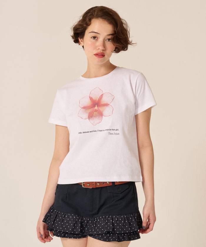 Tシャツ/カットソー/オリジナル/コンパクト プリント 半袖Tシャツ TINA：JOJUN 