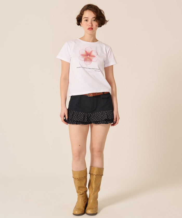 Tシャツ/カットソー/オリジナル/コンパクト プリント 半袖Tシャツ TINA：JOJUN 