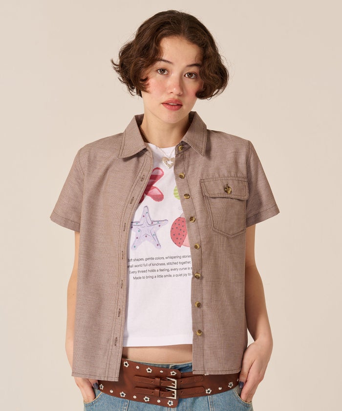 Tシャツ/カットソー/オリジナル/コンパクト プリント 半袖Tシャツ TINA：JOJUN 