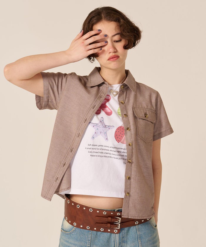Tシャツ/カットソー/オリジナル/コンパクト プリント 半袖Tシャツ TINA：JOJUN 