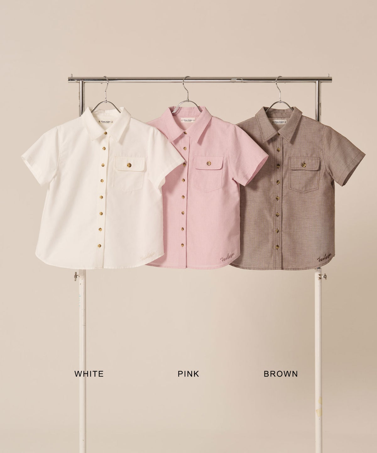 トップス/襟/ポケット付き 半袖 シャツ TINA：JOJUN