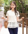 トップス カットソー 半袖 Tシャツ デザイン おしゃれ フリル 裾 シアー 透け感 かわいい スカラップ