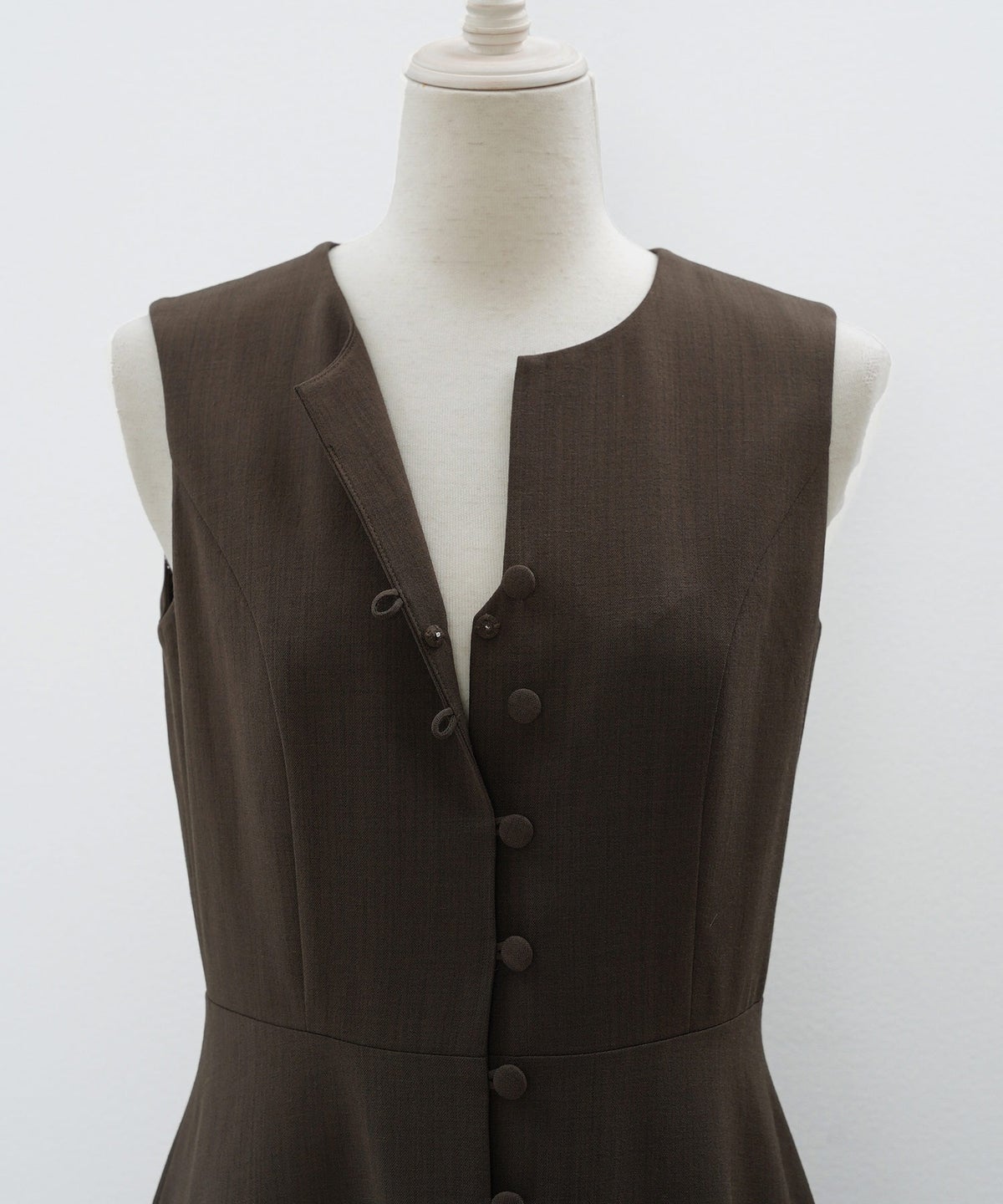サマーワンピース リネン混 ブラウン ジョイントスペース