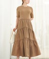 手洗い可 上品 きれいめ 異素材切り替え 大人可愛い カジュアル フェニミン オフィス フェミニン 夏 ジョイントスペース ニットドッキングワンピース Liala×PG