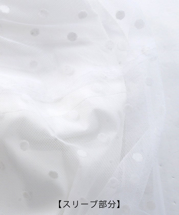 手洗い可 かわいい 上品 きれいめ 大人カジュアル フェミニン オフィス シンプル 柄 体型カバー ジョイントスペース 袖水玉ドットカットソーPO Liala×PG