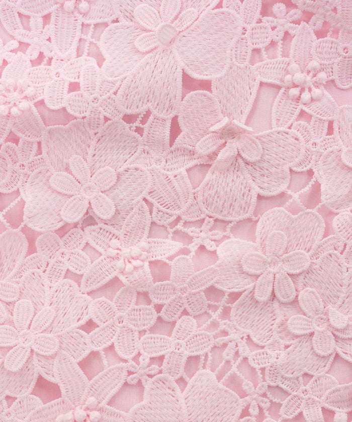 手洗い可 かわいい 上品 きれいめ 大人カジュアル オフィス フォーマル フェミニン シンプル 柄 ジョイントスペース 立体レースブラウス Liala×PG