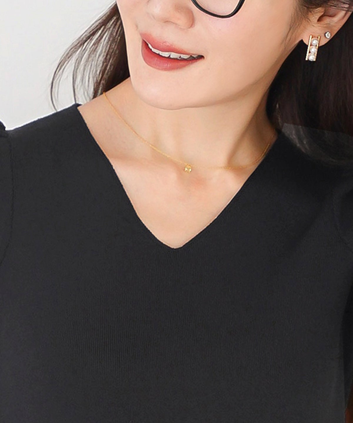 洗濯機可 S/M/L セットアップ対応 サマーニット フレア 大人 かわいい きれいめ ジョイントスペース 2段ペプラムV襟ニット Liala×PG
