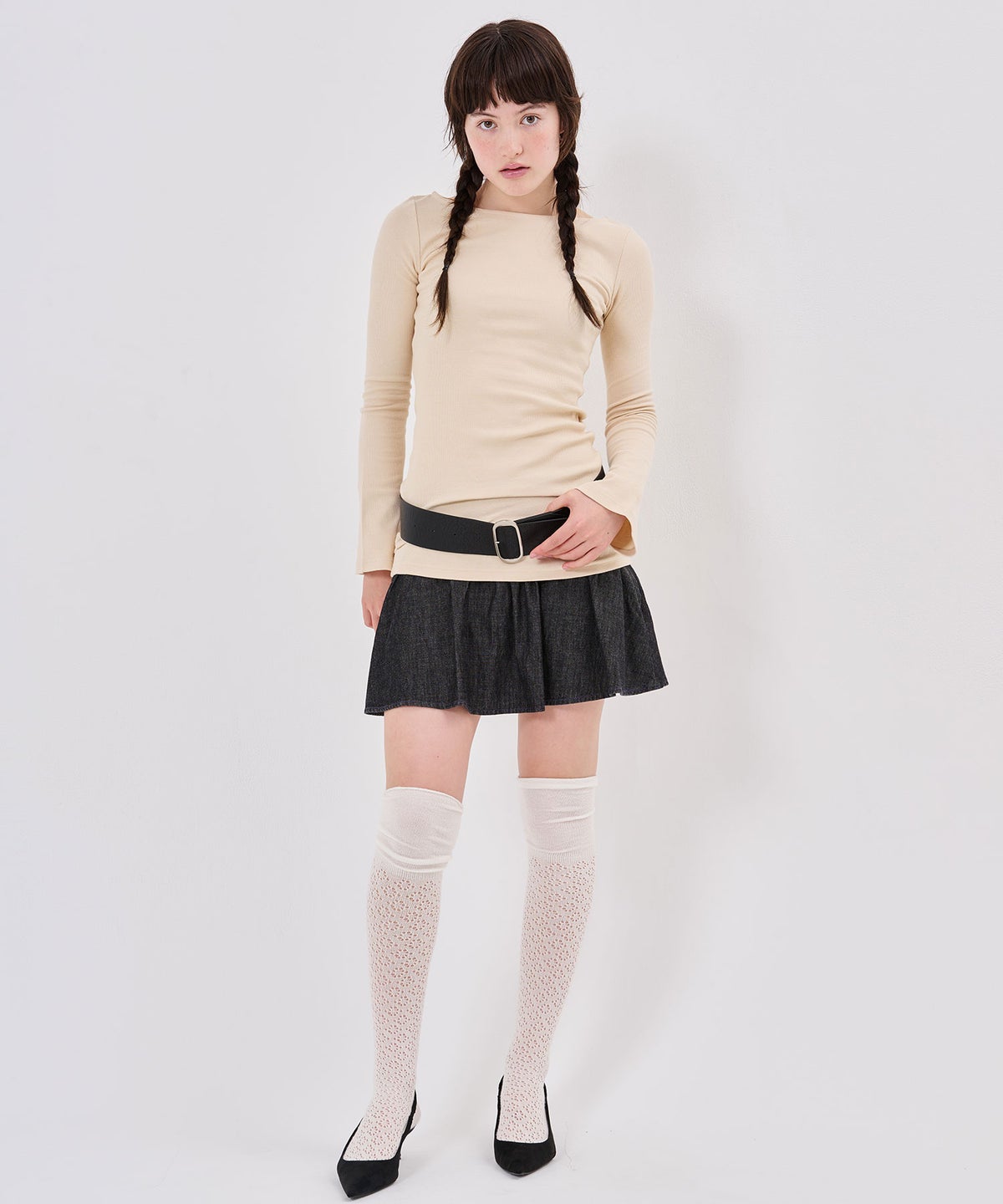 ロンT/ワンショル/スリムフィット カット ワンピース TINA：JOJUN