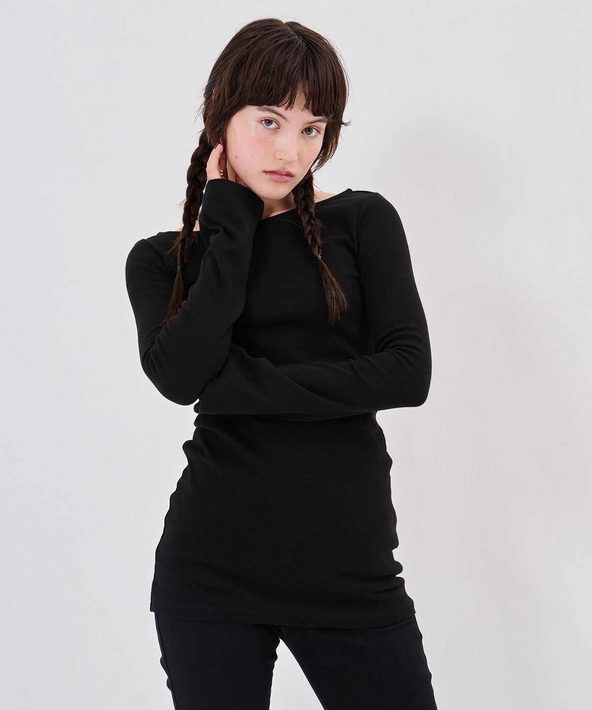 ロンT/ワンショル/スリムフィット カット ワンピース TINA：JOJUN