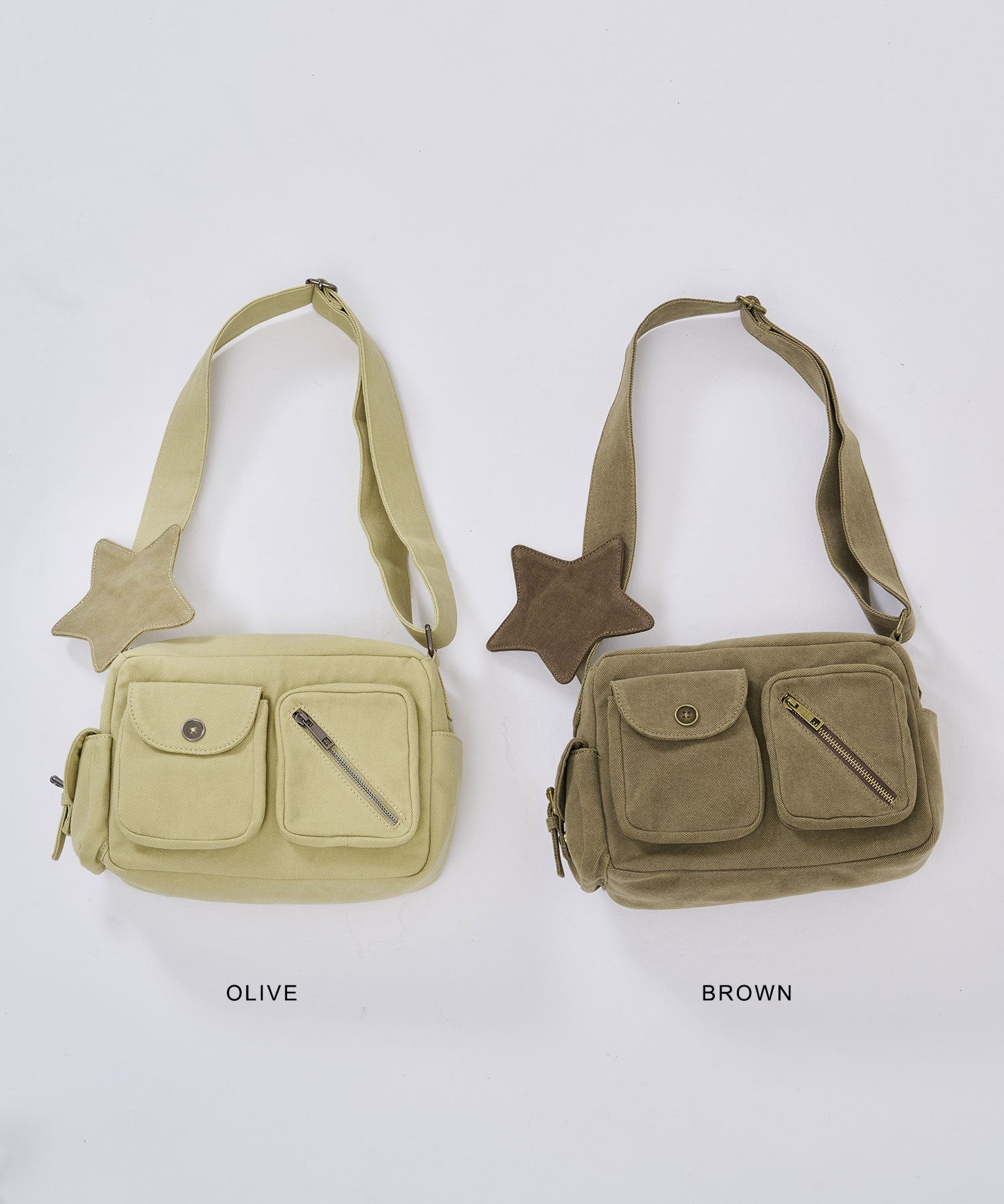 tina:jojun 星付き ショルダーバッグ オリーブ 2026 AW 星付き ショルダー バッグ TINA：JOJUN 全2色｜tnj932-1316【3