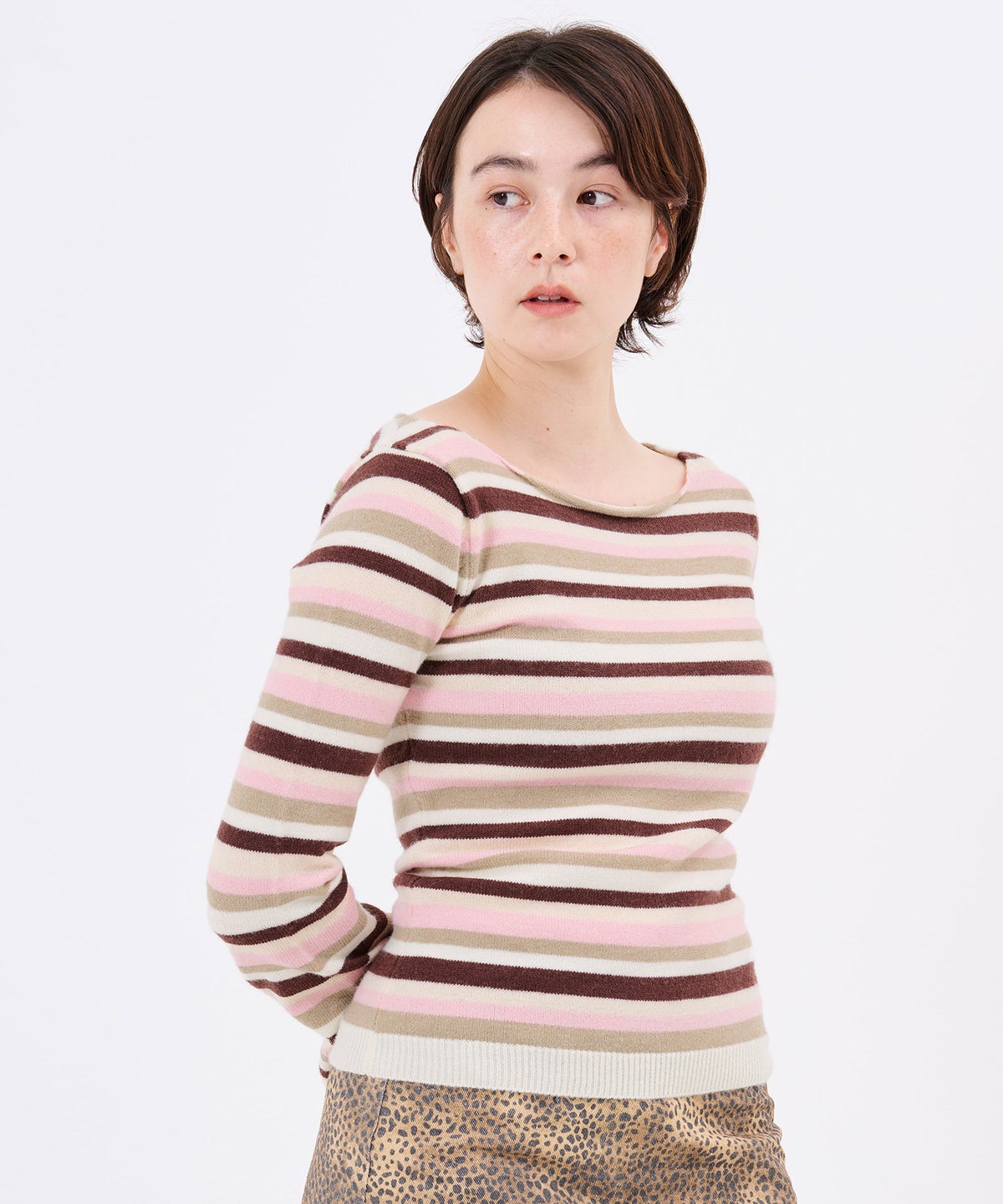 トップス/ニット/2026Limited Edition ボーダー フレア スリーブ プルオーバー TINA：JOJUN