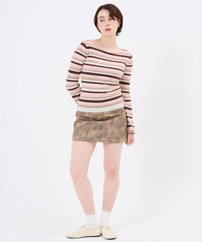 トップス/ニット/2026Limited Edition ボーダー フレア スリーブ プルオーバー TINA：JOJUN