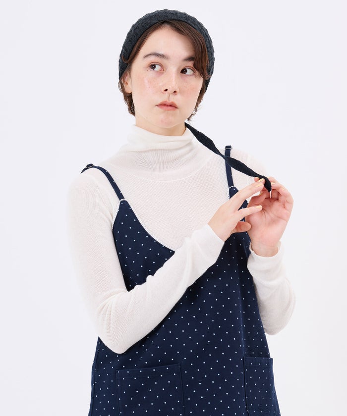 ヘアバンド/ヘアアクセサリー/スラブヤーン透かし編みニットヘアバンドTINA：JOJUN