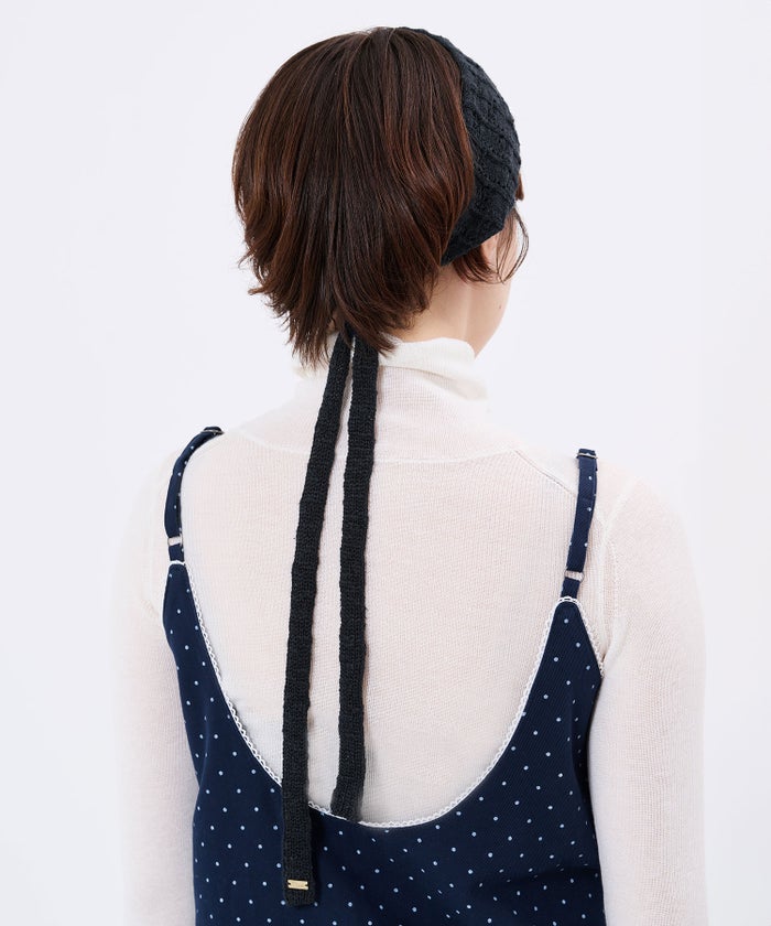ヘアバンド/ヘアアクセサリー/スラブヤーン透かし編みニットヘアバンドTINA：JOJUN