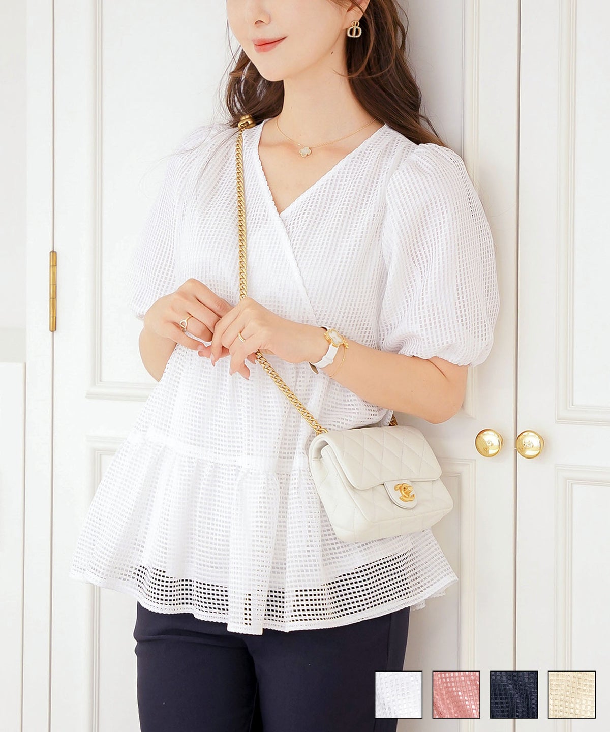 メッシュレース カシュクール ブラウス le reve vaniller