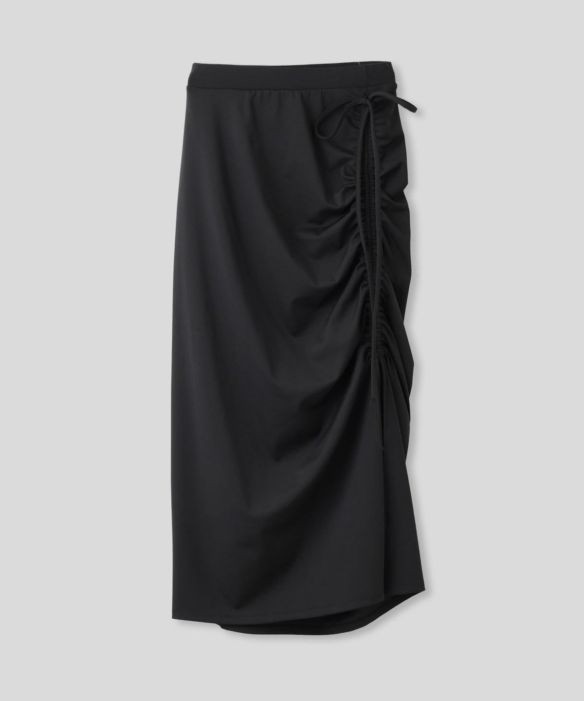 ギャザースカート ドロスト スリット モード 韓国風 細見え リゾート デート WATERSIDE＆DAILYWEAR］ドローストリング アレンジスカート KINO THE KEI
