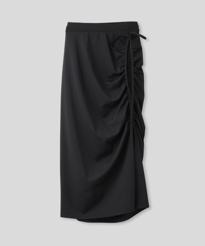 ギャザースカート ドロスト スリット モード 韓国風 細見え リゾート デート WATERSIDE＆DAILYWEAR］ドローストリング アレンジスカート KINO THE KEI