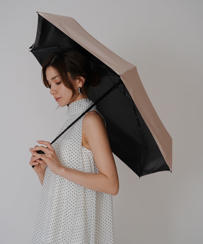 晴雨兼用 折り畳み傘 UV対策 日傘 軽量 コンパクト 通勤 旅行 上品 ［晴雨兼用］バイカラー ロゴポイント ハイビスカス アンブレラ KINO THE KEI