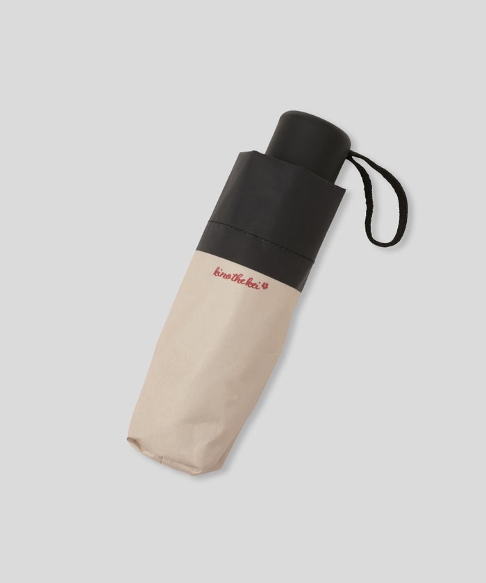 晴雨兼用 折り畳み傘 UV対策 日傘 軽量 コンパクト 通勤 旅行 上品 ［晴雨兼用］バイカラー ロゴポイント ハイビスカス アンブレラ KINO THE KEI
