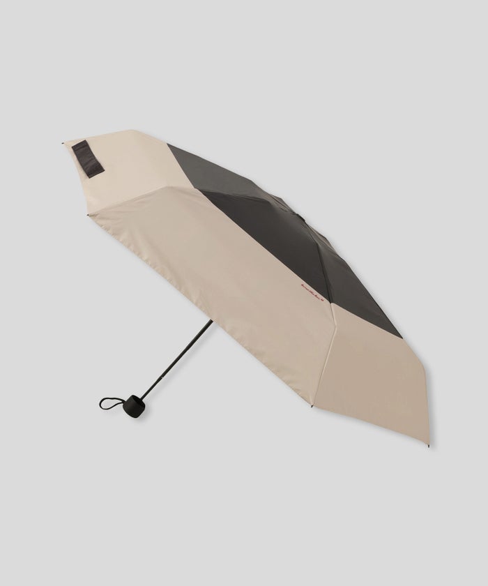 晴雨兼用 折り畳み傘 UV対策 日傘 軽量 コンパクト 通勤 旅行 上品 ［晴雨兼用］バイカラー ロゴポイント ハイビスカス アンブレラ KINO THE KEI