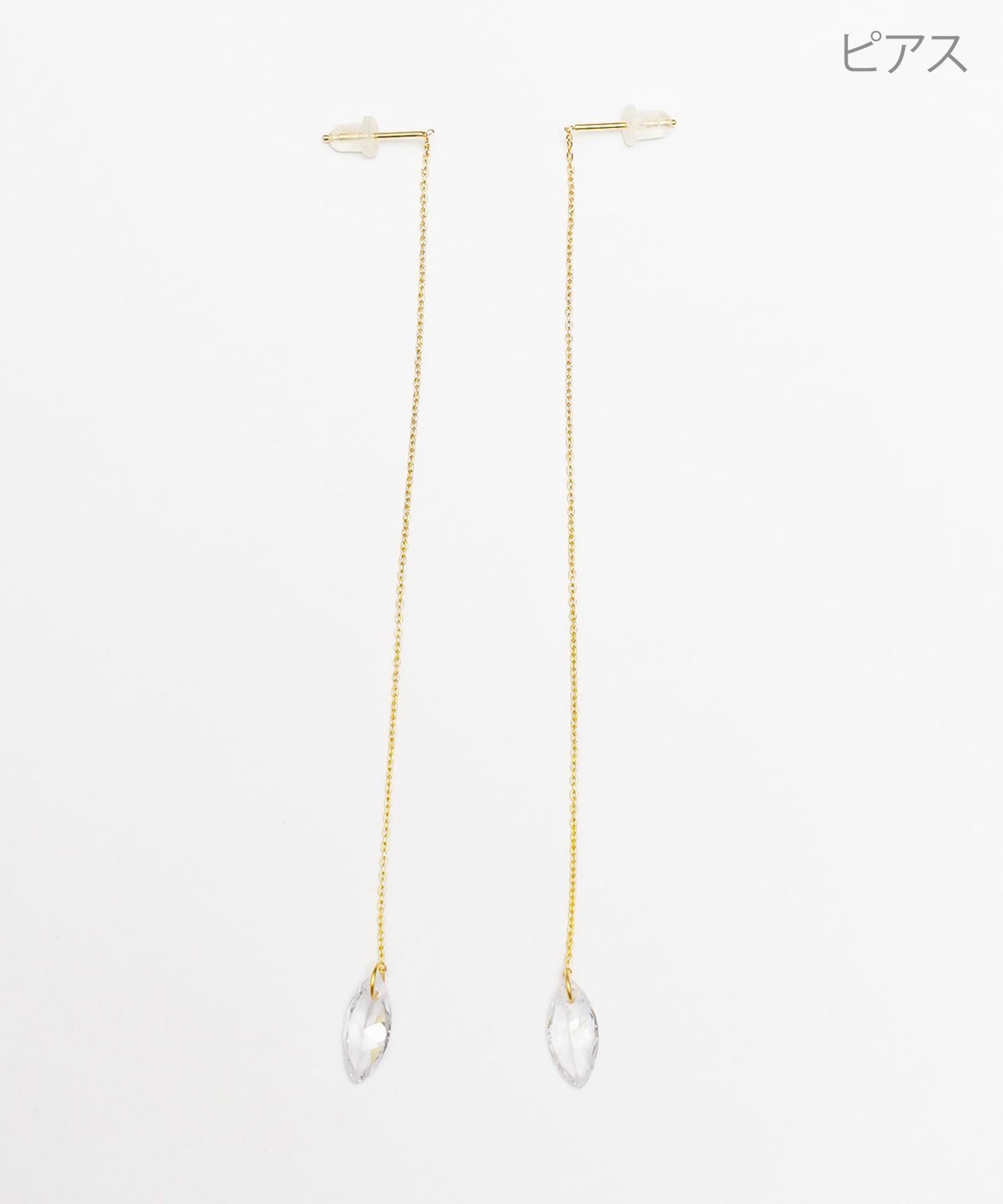 クリスタル ドロップ チェーン ピアス Crystal Drop Chain Pierce