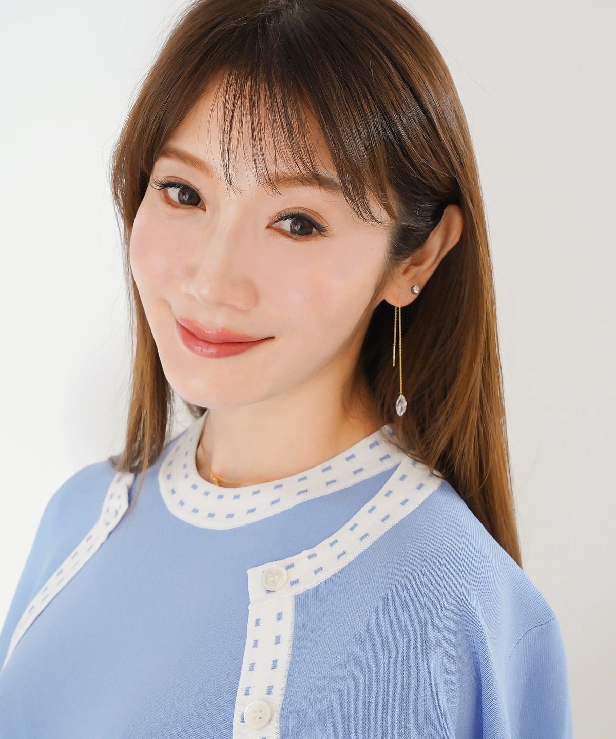 クリスタル ドロップ チェーン ピアス Crystal Drop Chain Pierce