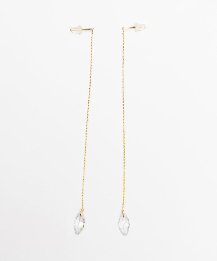 クリスタル ドロップ チェーン ピアス Crystal Drop Chain Pierce