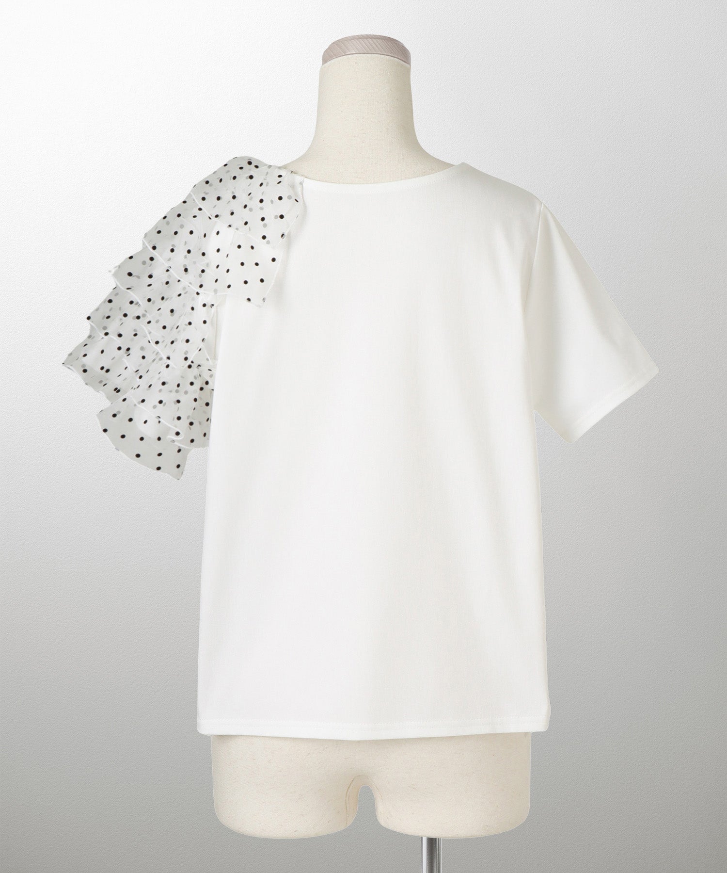 CLEARANCE-SALE アシンメトリー フリルスリーブ Tシャツ HUIT 全2色