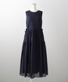ウエストリボン サイドティアード ワンピース ホワイト サックス ネイビー XS S M ウエストリボンサイドティアードワンピース HUIT