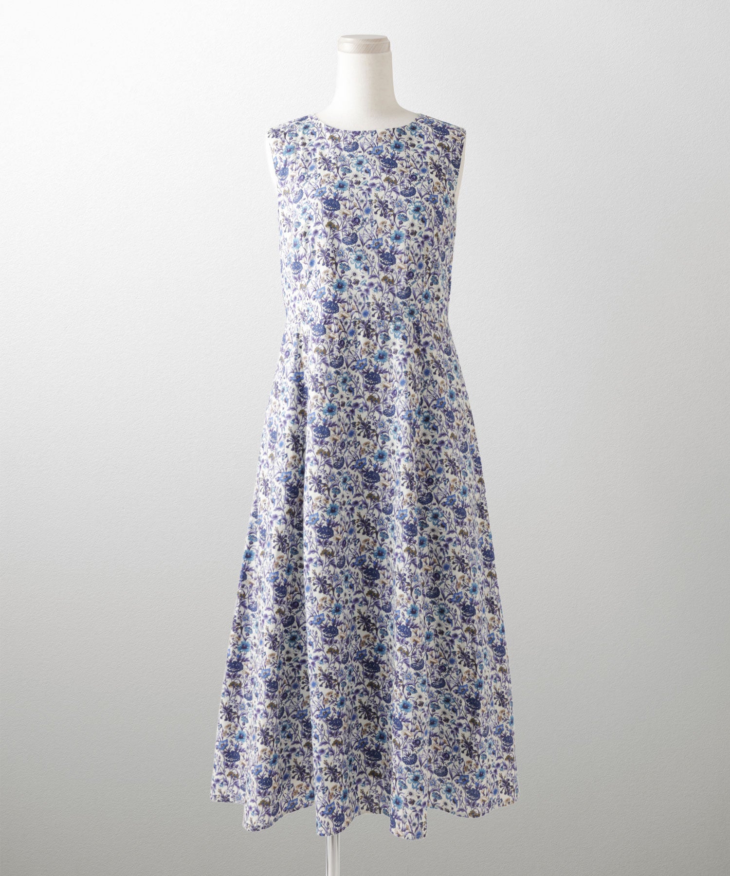 ノースリーブ ウエスト切り替え ワンピース Made with Liberty Fabric